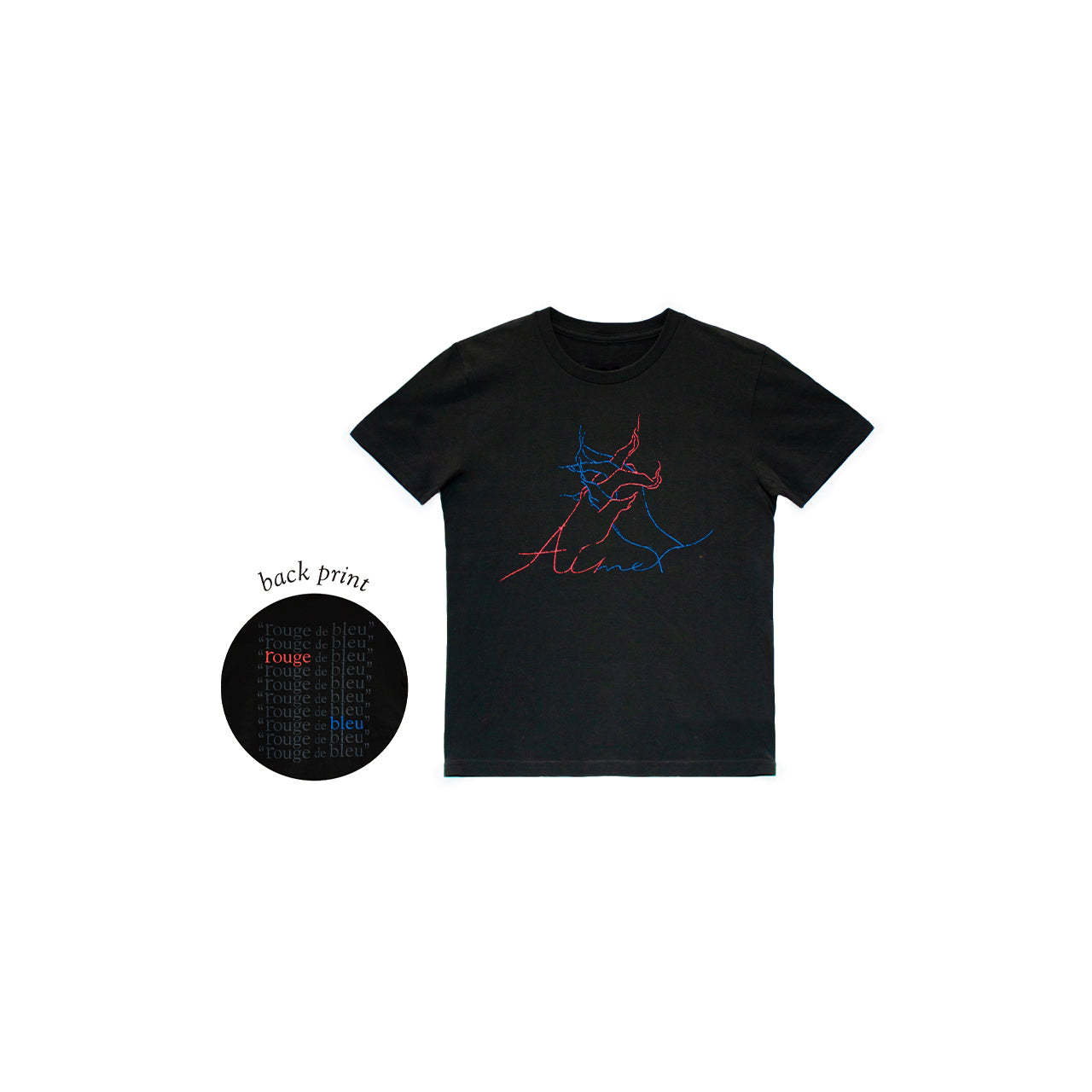 "rouge de bleu" T-shirt Black