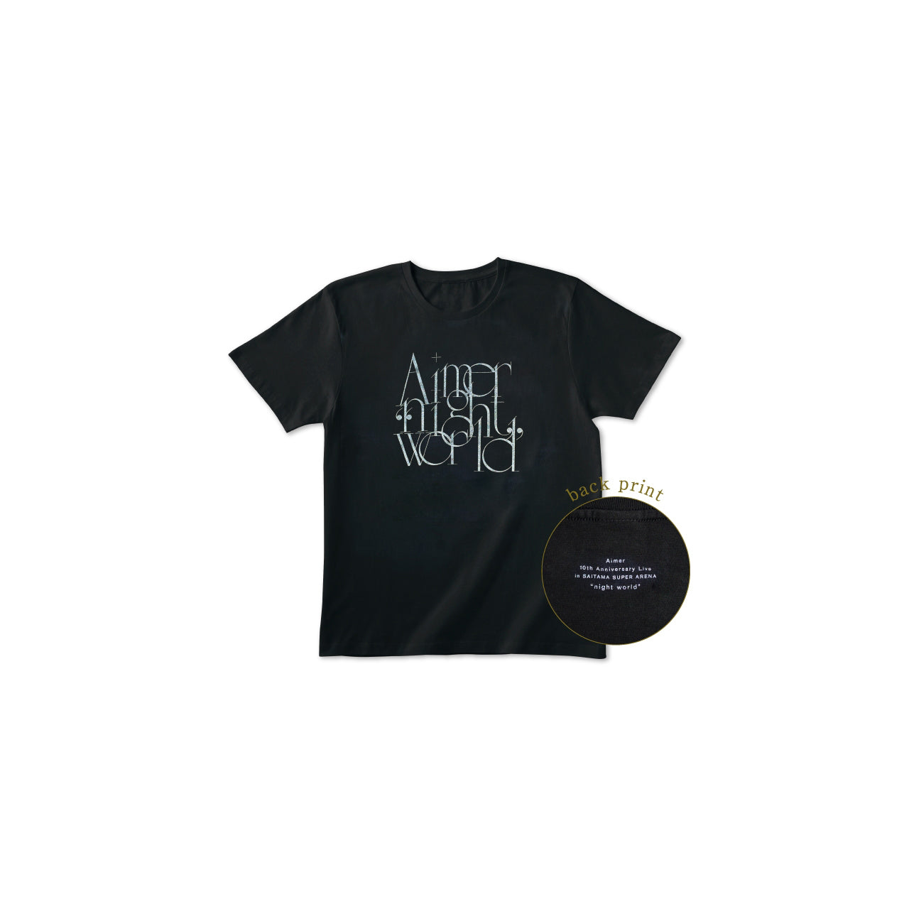 "night world" T-shirt / Black